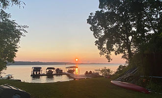 Sunset over Skaneateles Lake from the shared waterfront at Five Mile Point