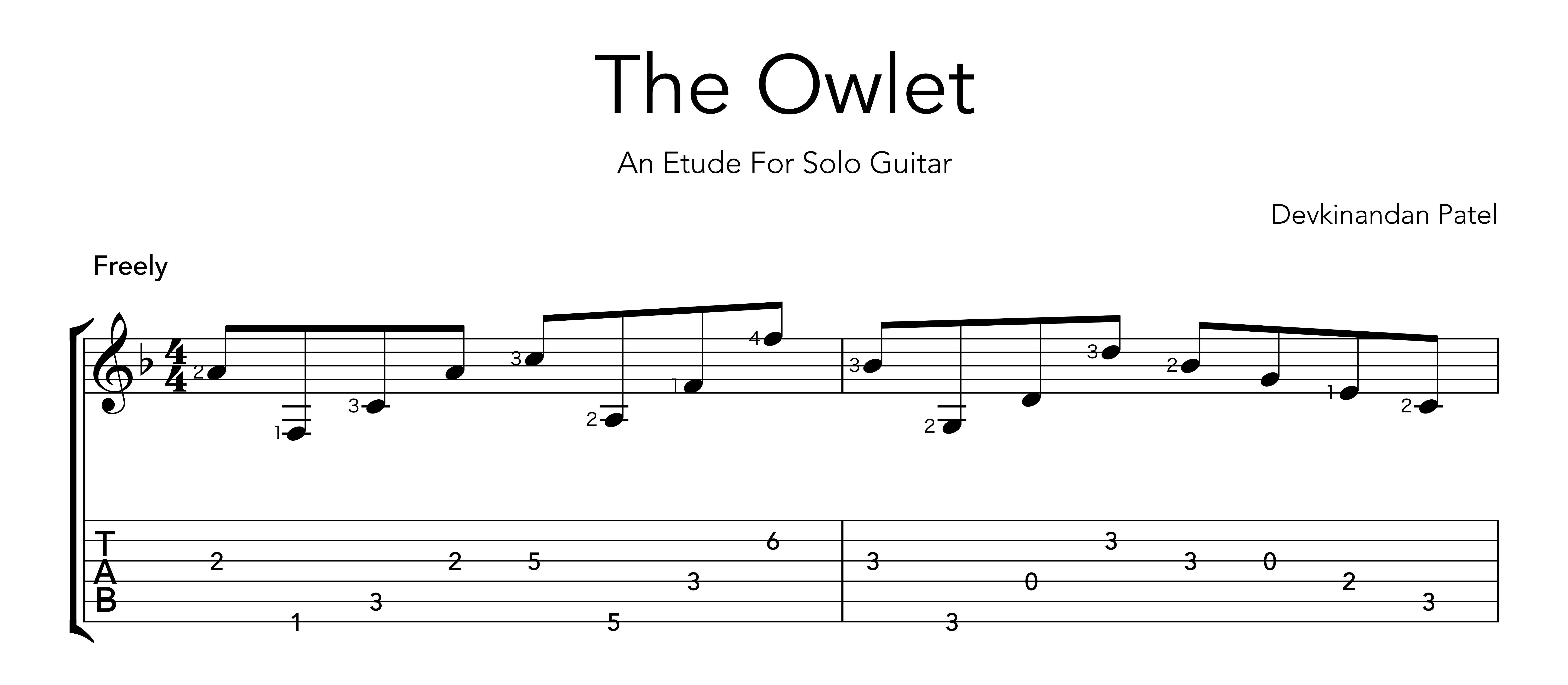 The Owlet - Notation & TAB - PDF Download