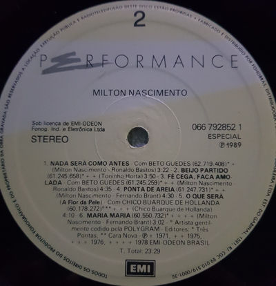 Miniatura: Milton Nascimento - perfomance - 1989 original