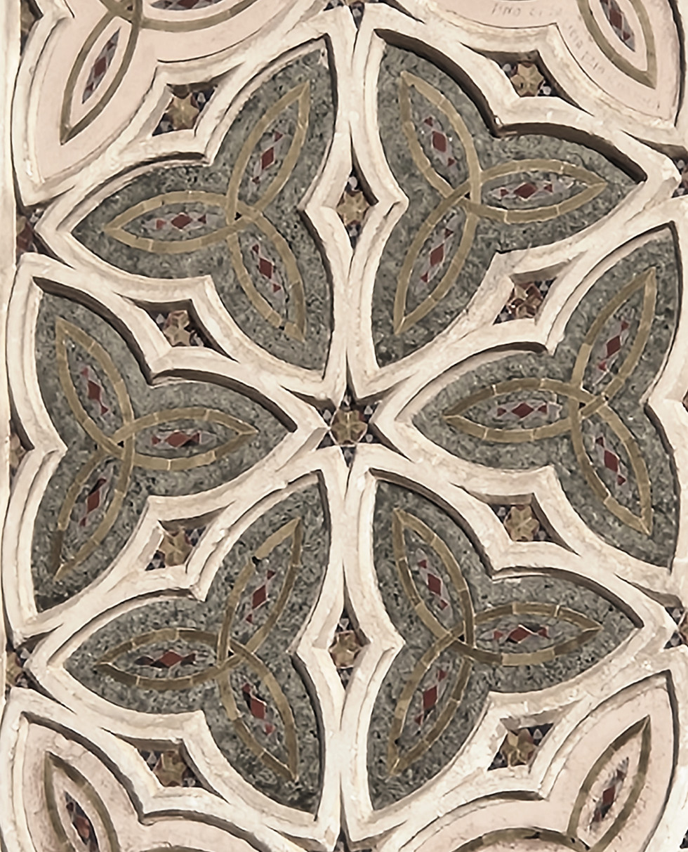 decorative tile in circular pattern closeup