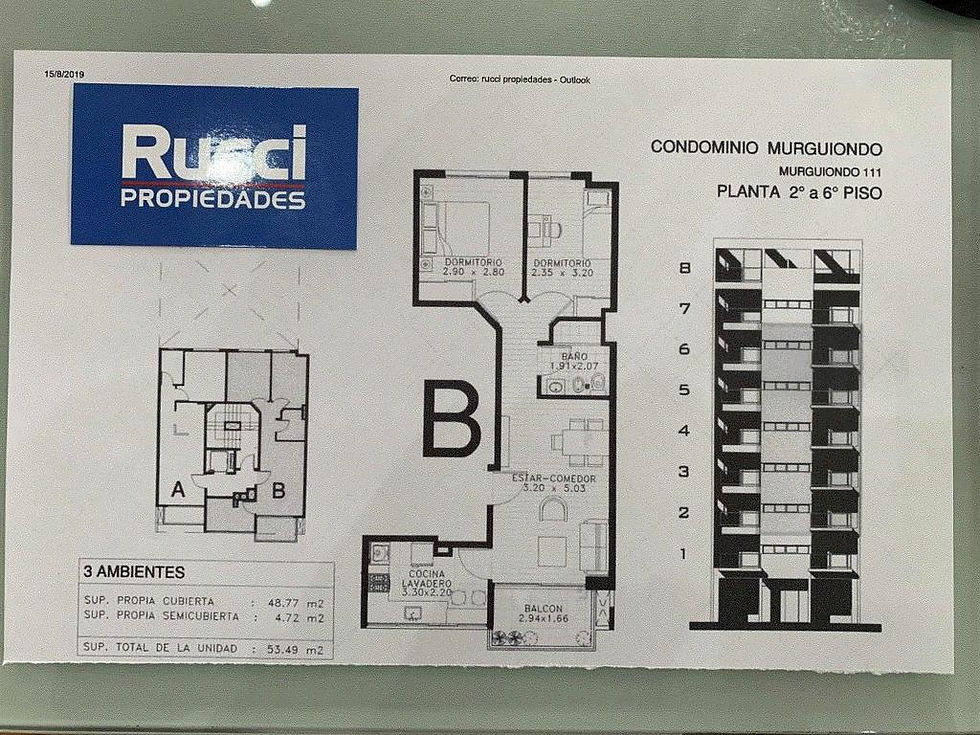 Miniatura: Cnel P Murguiondo 111 , 1°,DPTOS DE 2 Y 3 AMB. A ESTRENAR EN EDIFICIO DE 8º PISO