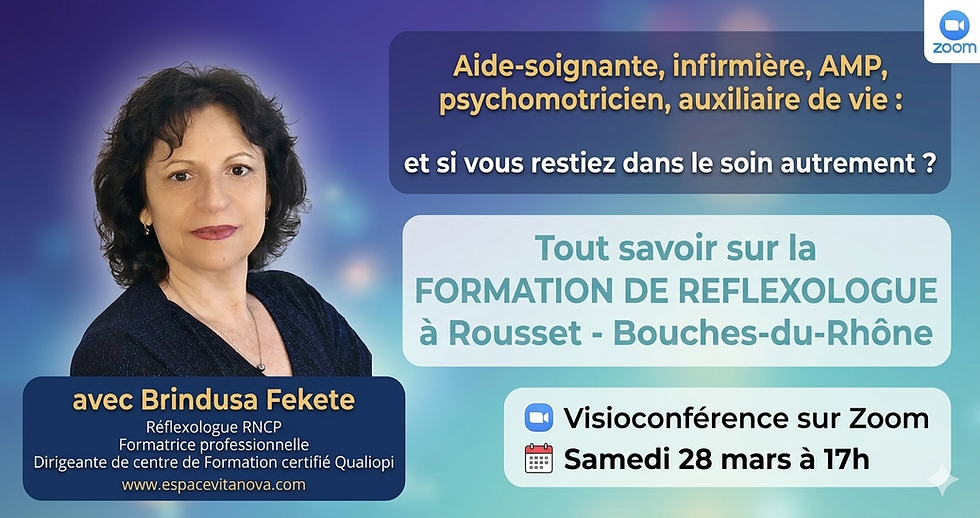 Aide-soignante, infirmière, AMP, psychomotricien, auxiliaire de vie - et si vous ajoutiez une dimension humaine à votre pratique avec la réflexologie ?