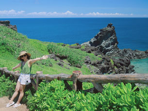 石垣島海岸展望台與藍色海景