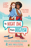 A book cover with 2 girls standing back to back and smiling and they are the 2 main characters in the book.