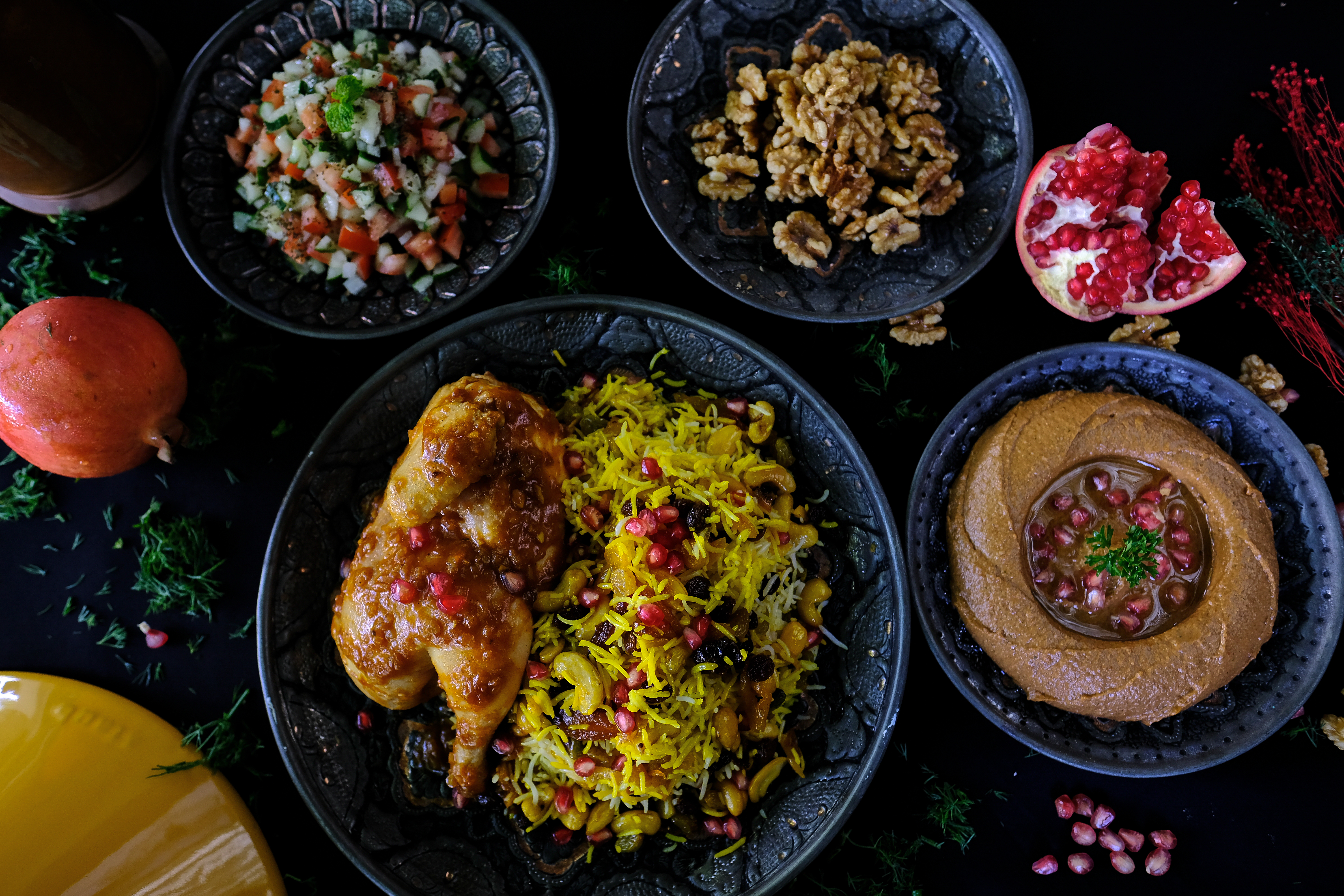 Arranged Food and Objects