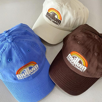 Recycled cotton caps with embroidery