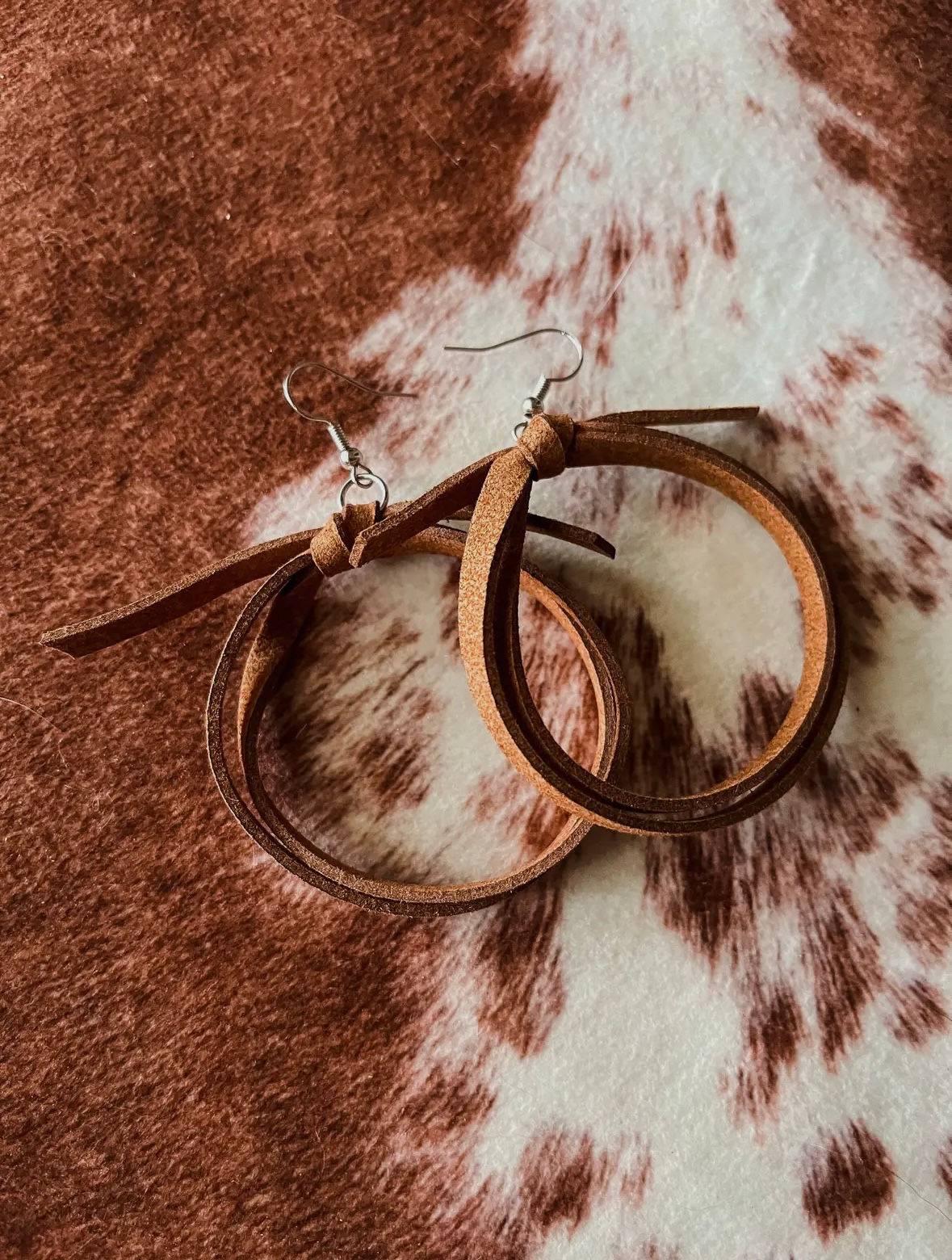 Leather Hoop Earrings
