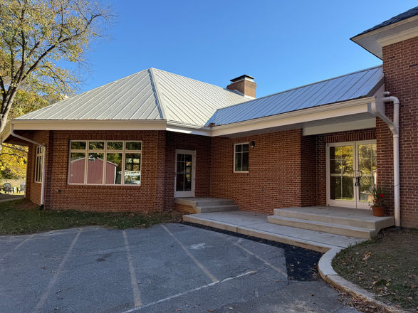Completed exterior courtyard and commercial addition at the University of Maryland Catholic Student Center
