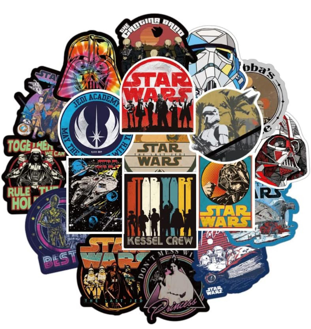 10 calcomanías starwars