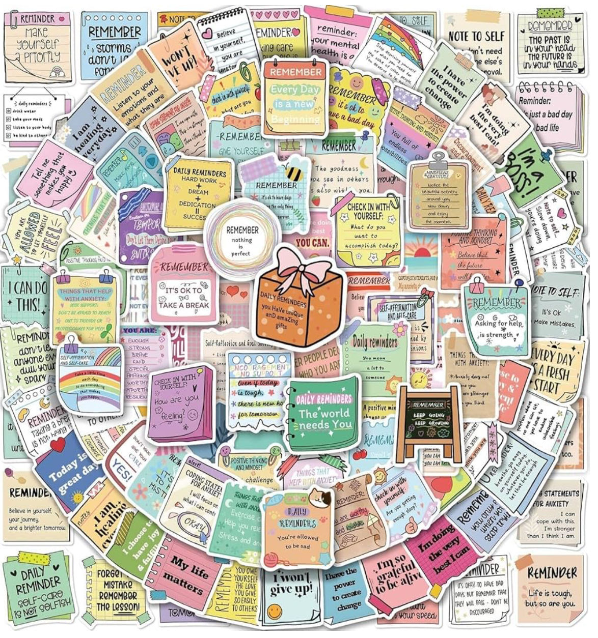 10 calcomanías de afirmaciones 