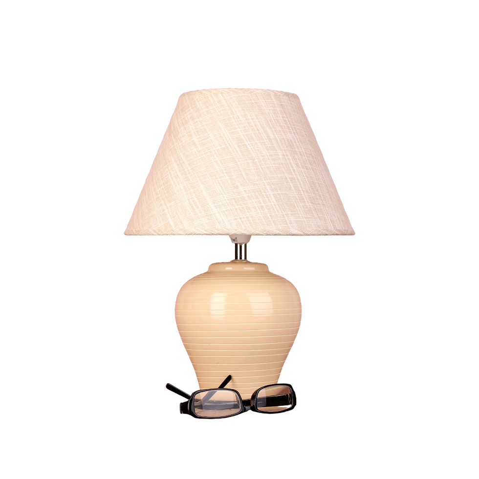 1980's ceramic lamp, beige