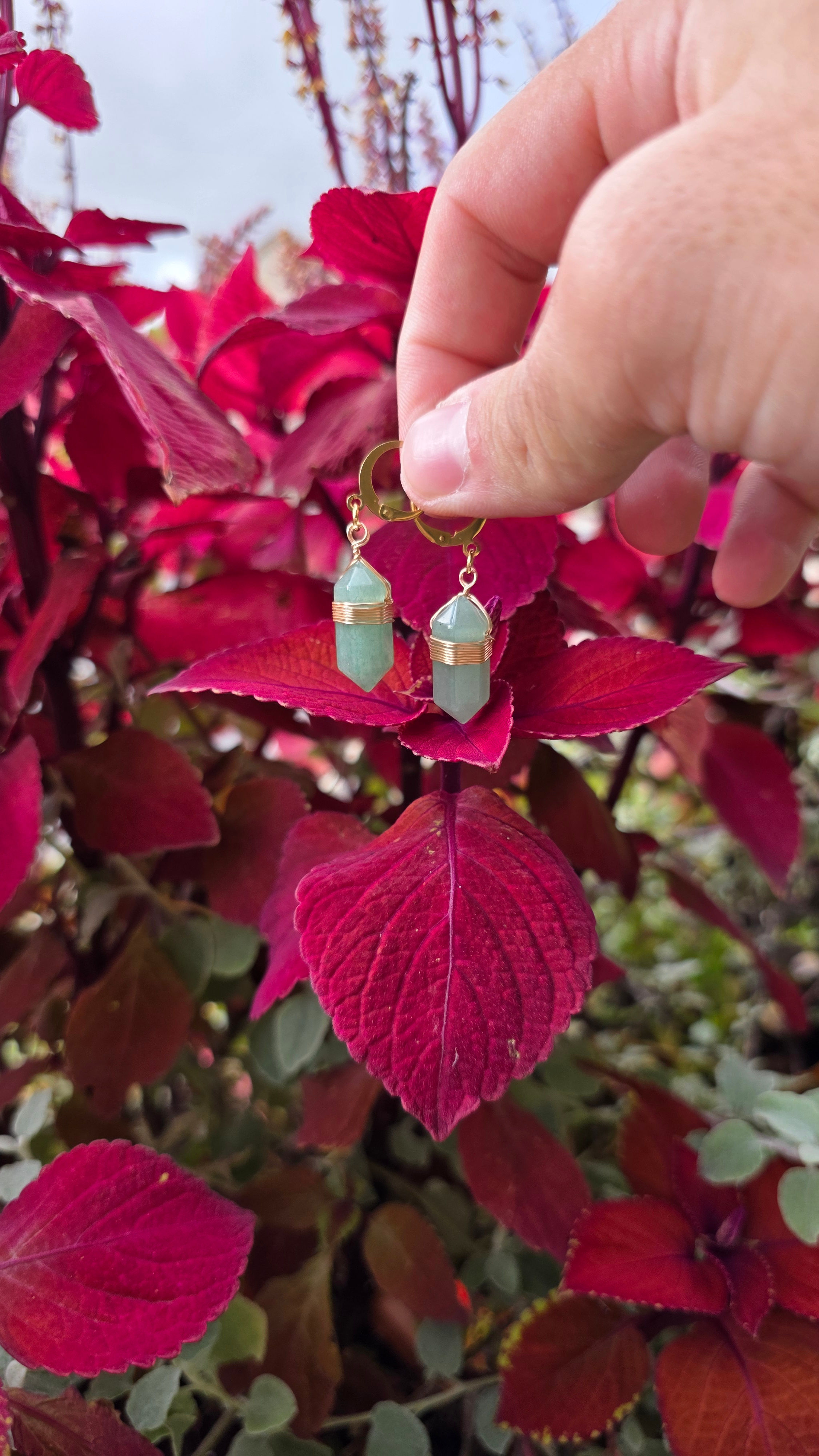 Boucle d'oreille Aventurine Verte