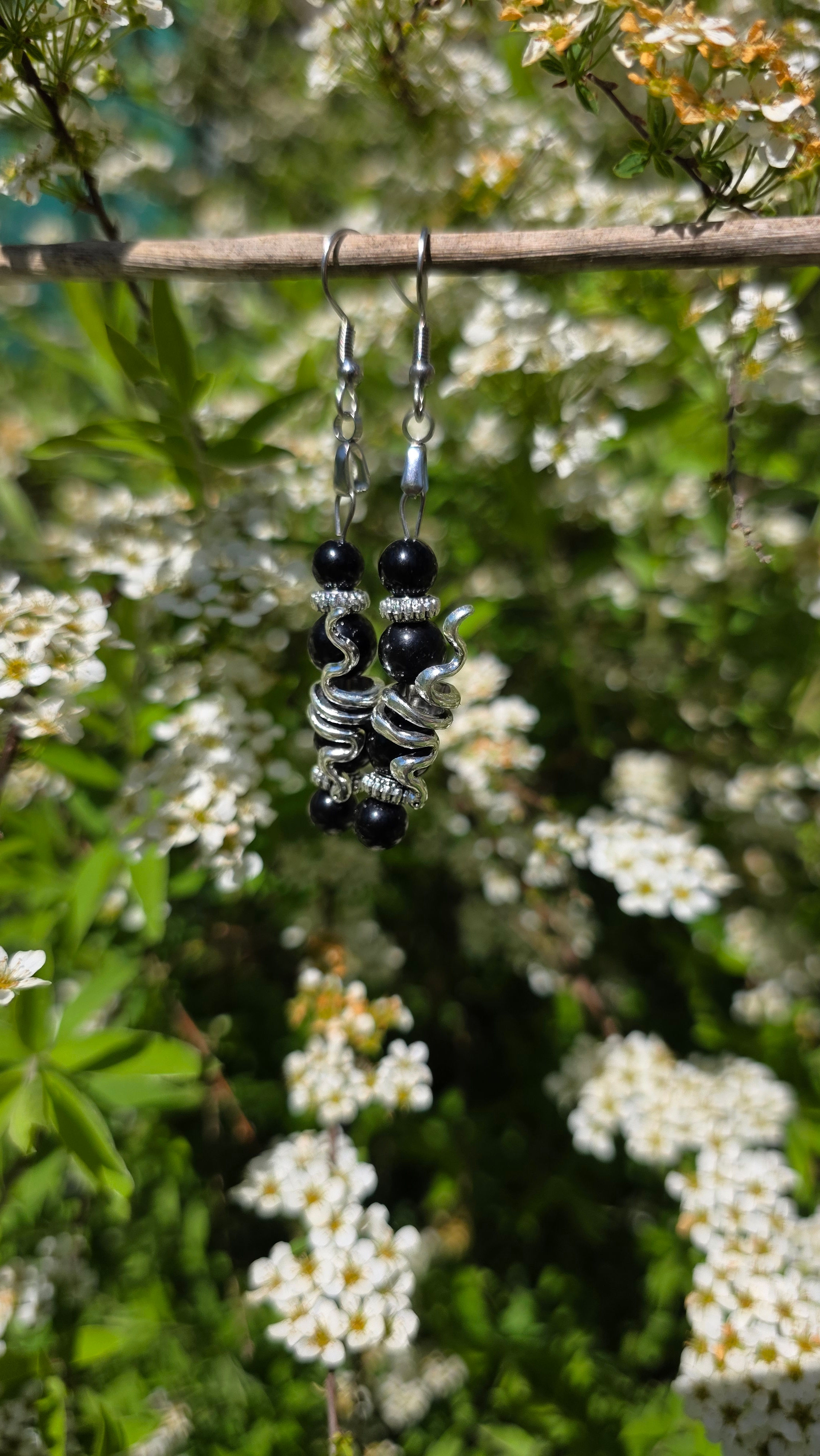 Boucle d'oreille Obsidienne