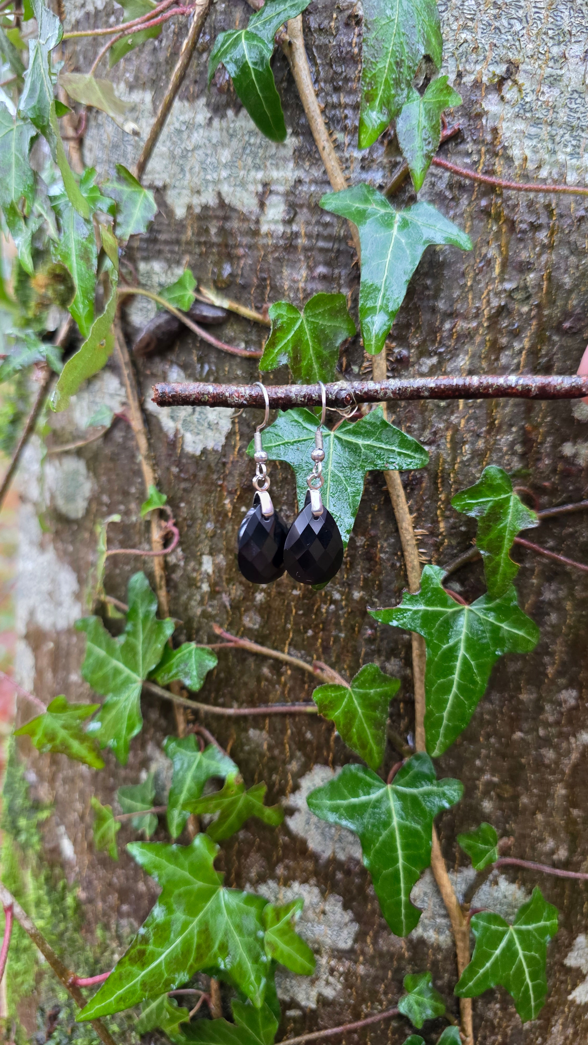 Boucle d'oreille Obsidienne