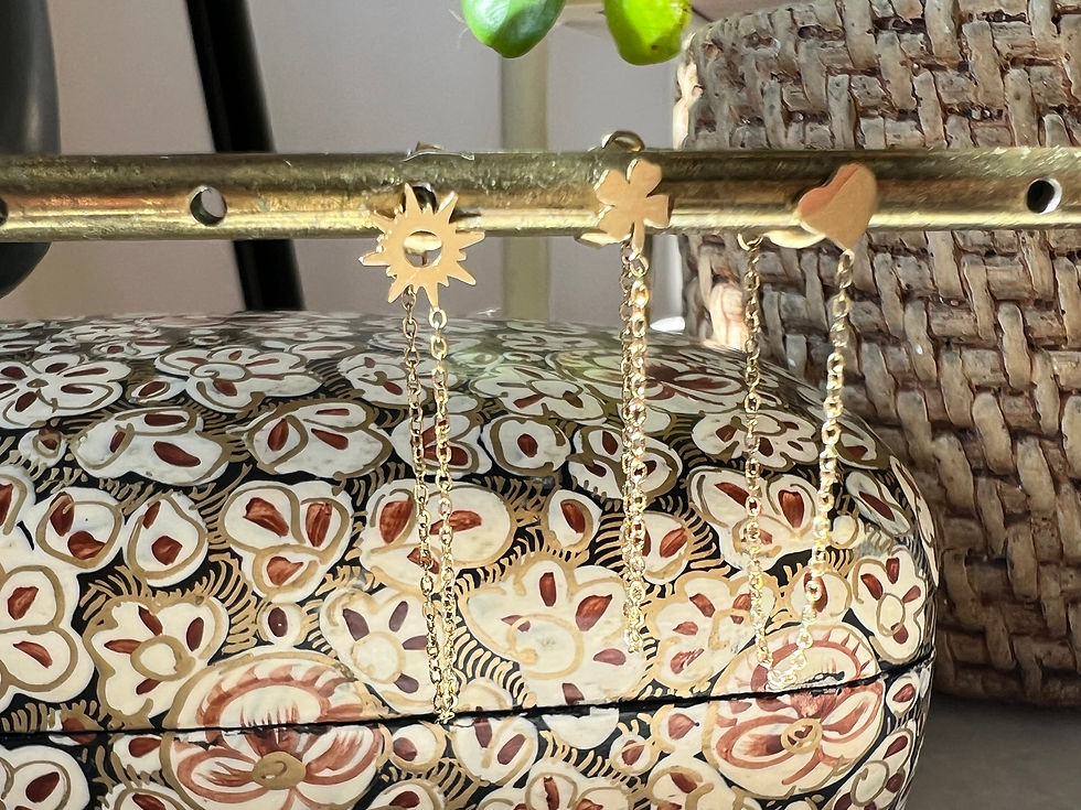 Mono boucle Marceau (Soleil/trèfle/cœur) 