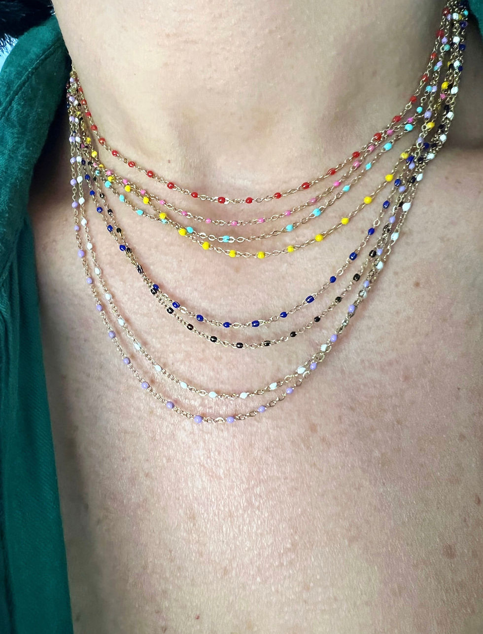 Miniature : Collier Céline (blanc, noir…) 