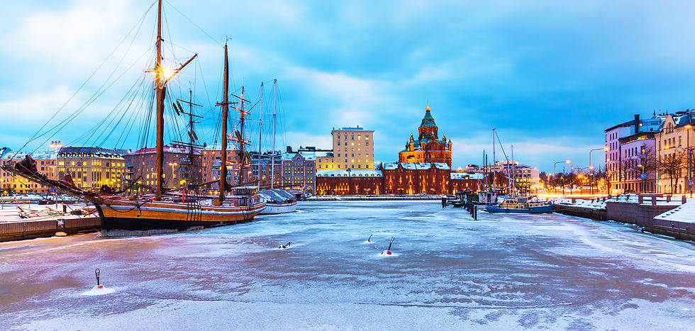 Helsingfors i vacker vinterskrud.