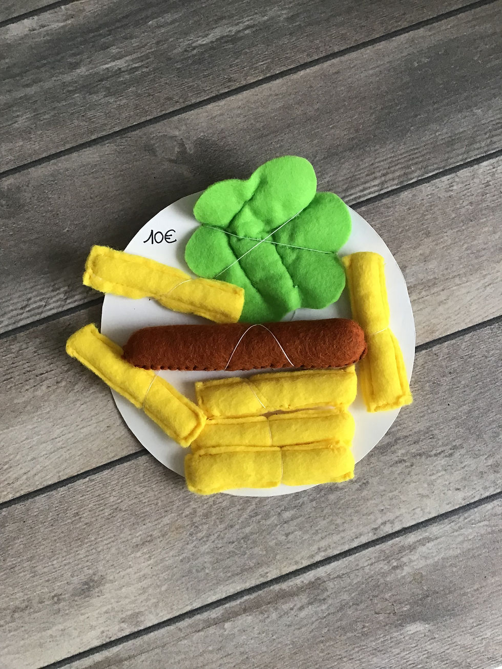 Assiette saucisse ,frites et salade