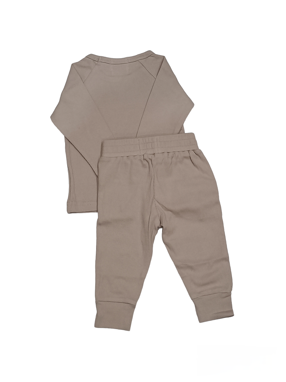 Thumbnail: Baby Ribbed 2 Piece Clothing Set (Beige)