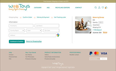 Homepage layout – featured categories and playful color scheme in WooToys UI