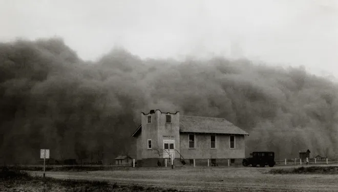 The Black Sunday storm in Kansas. Sourced from History Abobe Museum.