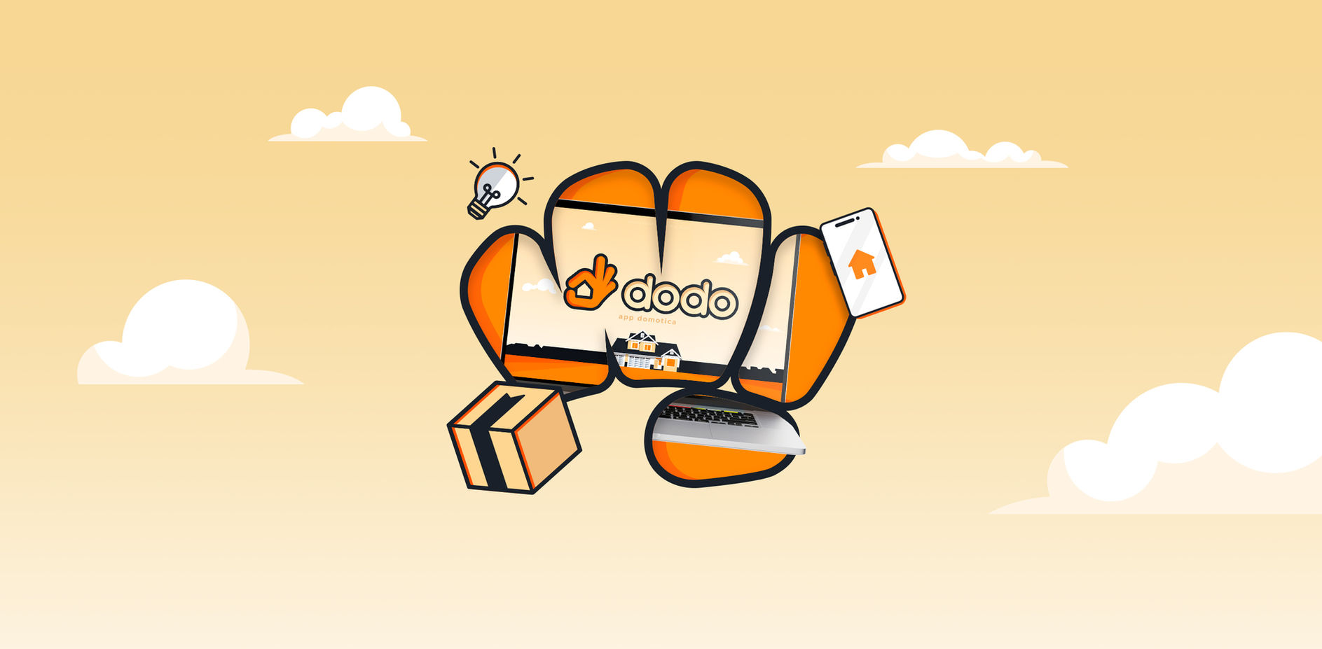 computer che esce dal logo di Wham! design