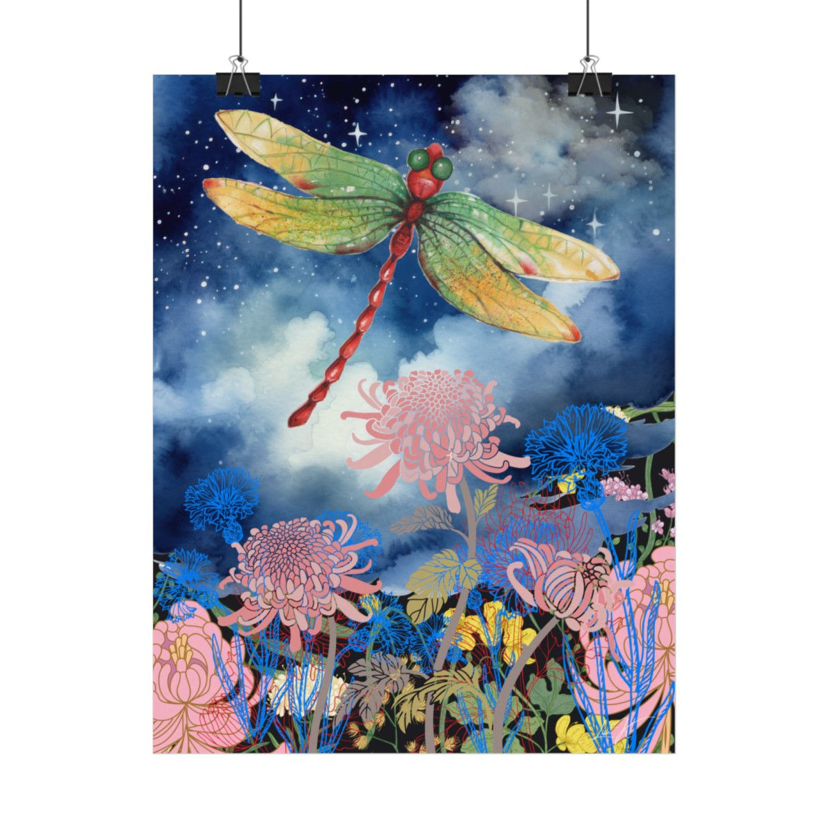 Oversite, Printed Textured Watercolor Matte Poster