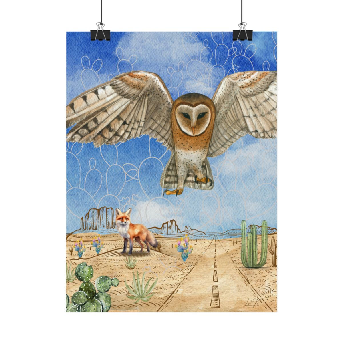 Walk the Earth,  Printed Textured Watercolor Matte Poster