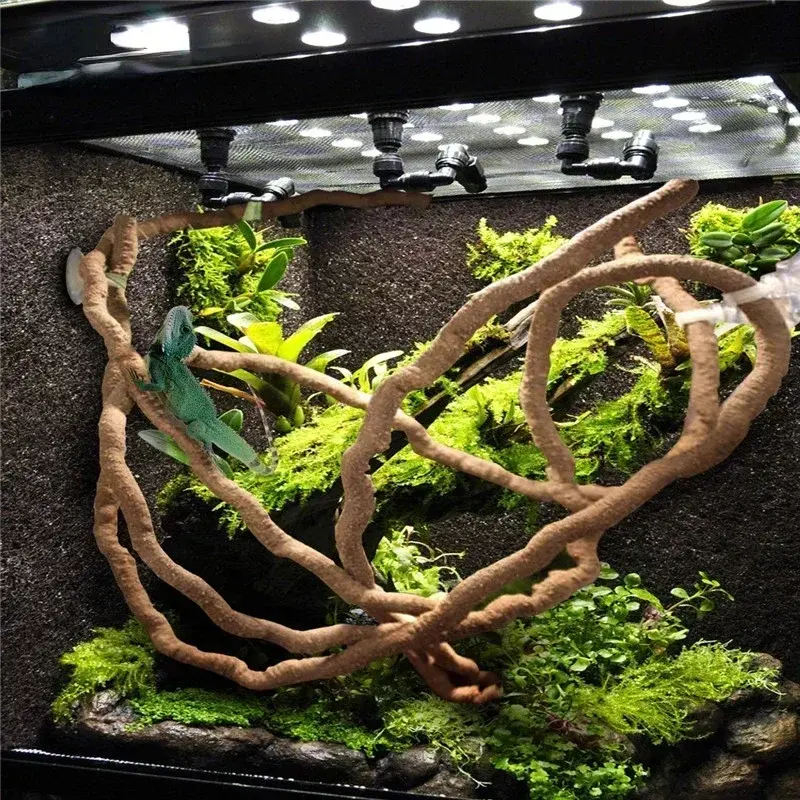 Miniatura: Large Flexible Vines Rattan Habitat Decoration Bendable Jungle Branches Climb Pe