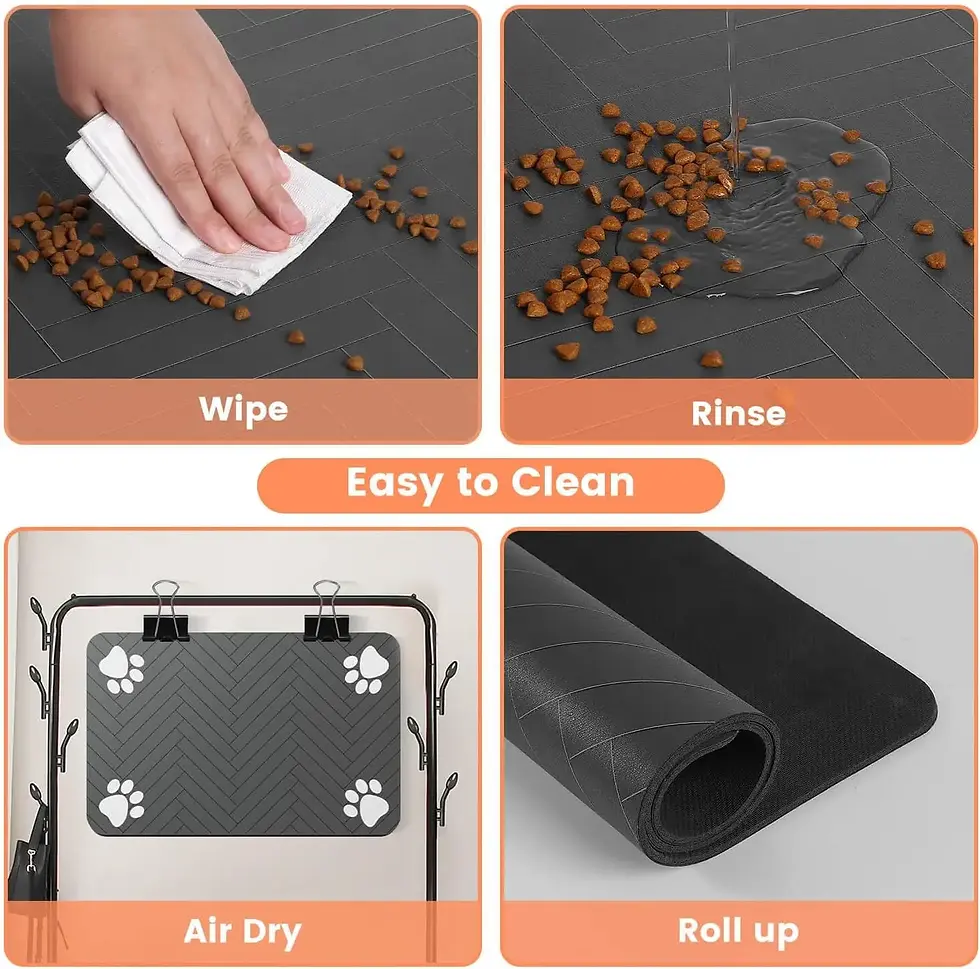 Miniatura: Pet Feeding Mat-Absorbent Pet Placemat for Food and Water Bowl with Waterproof R