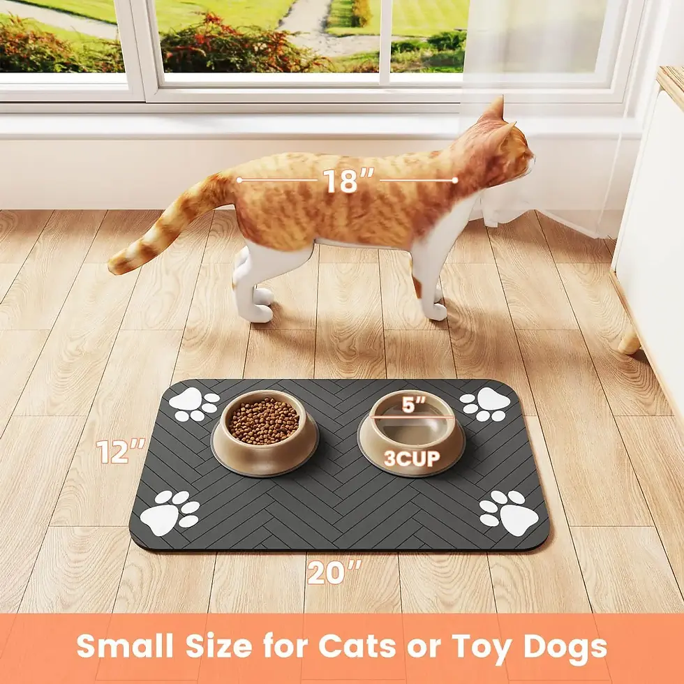 Miniatura: Pet Feeding Mat-Absorbent Pet Placemat for Food and Water Bowl with Waterproof R