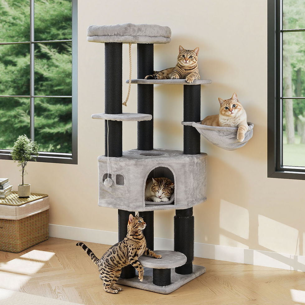Thumbnail: Large Cat Tree Tower, 50x50x157cm, 11cm Thick Posts, Large Platforms, Plush Cush