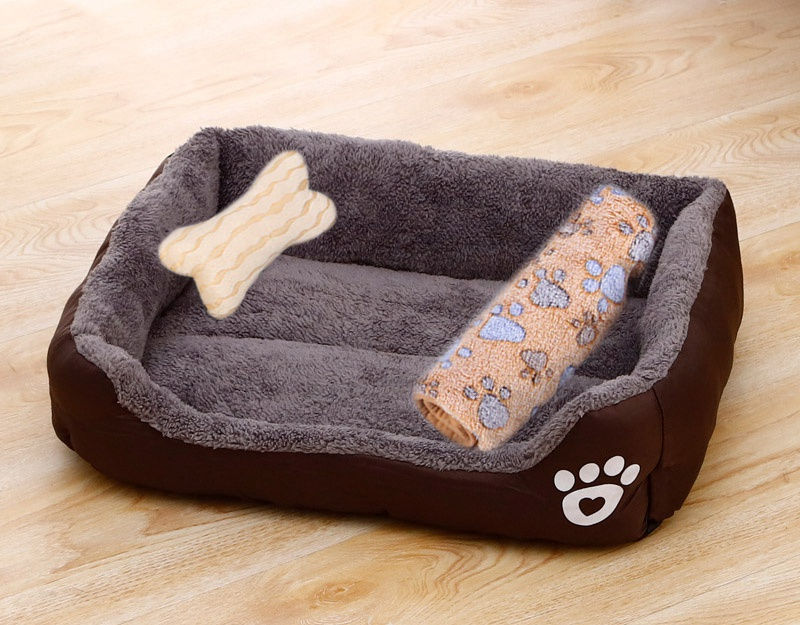 Thumbnail: Pet Large Dog Bed Warm House Candy-colored Square Nest Pet Kennel For Small Medi