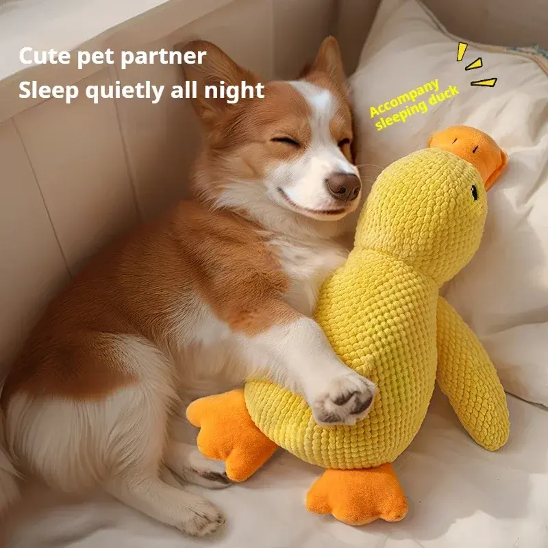 Miniatura: Dog Toy Plush Companion Sleeping Duck Bite Resistant Teeth Grinding Sound Relief