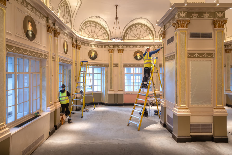 Fit out contractor working onsite in London showcasing Hard Work.