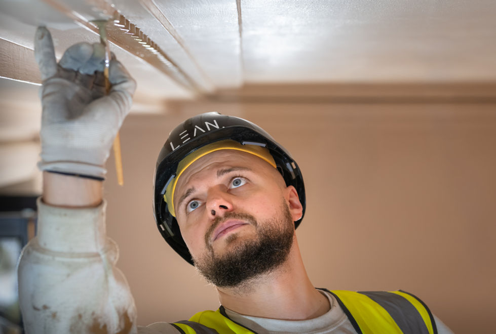 Fit out contractor working onsite in London showcasing Hard Work.