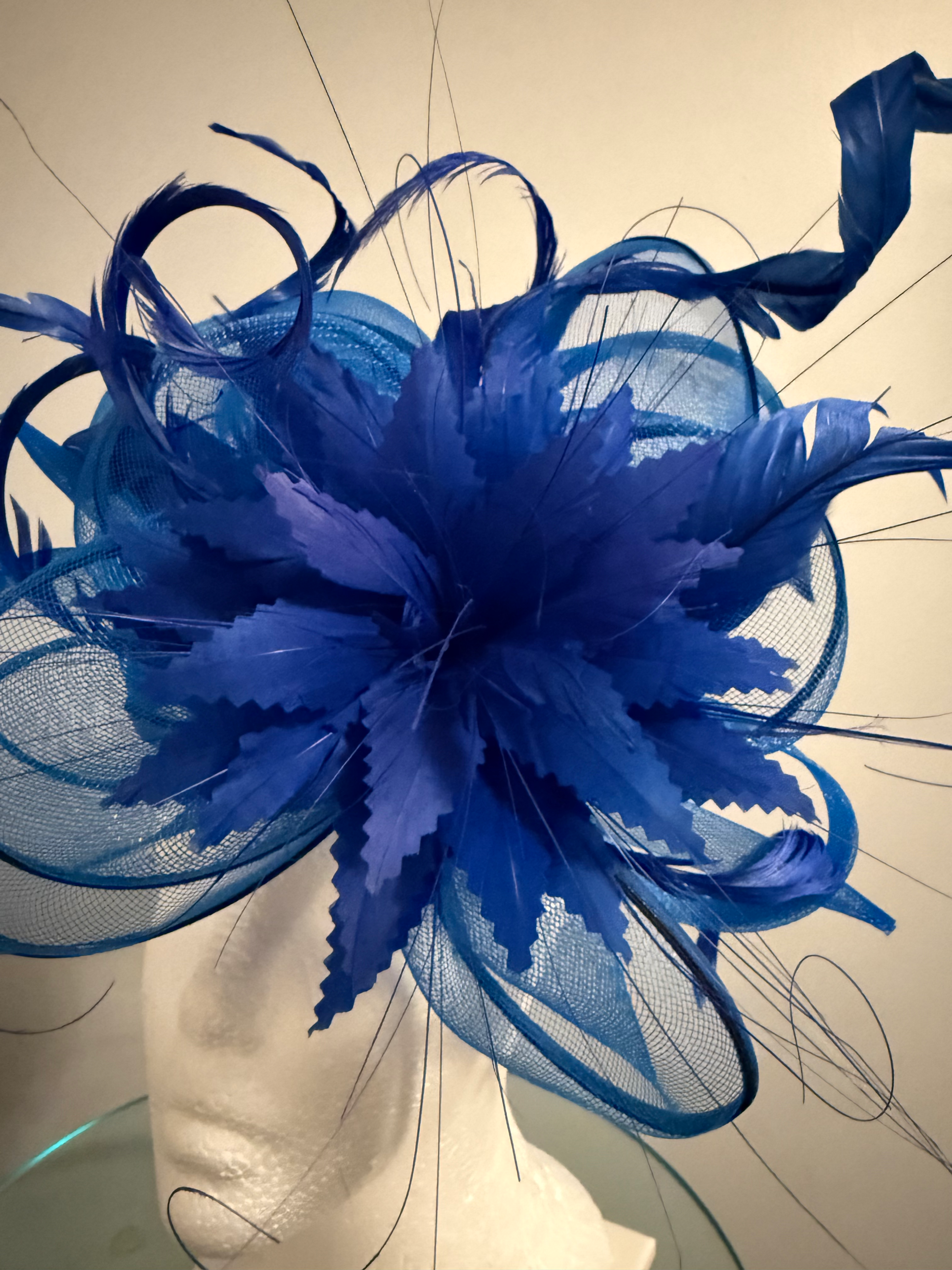 Kentucky Derby Fascinator Royal Blue "Bigger& Bluer & Better" Preakness Belmont