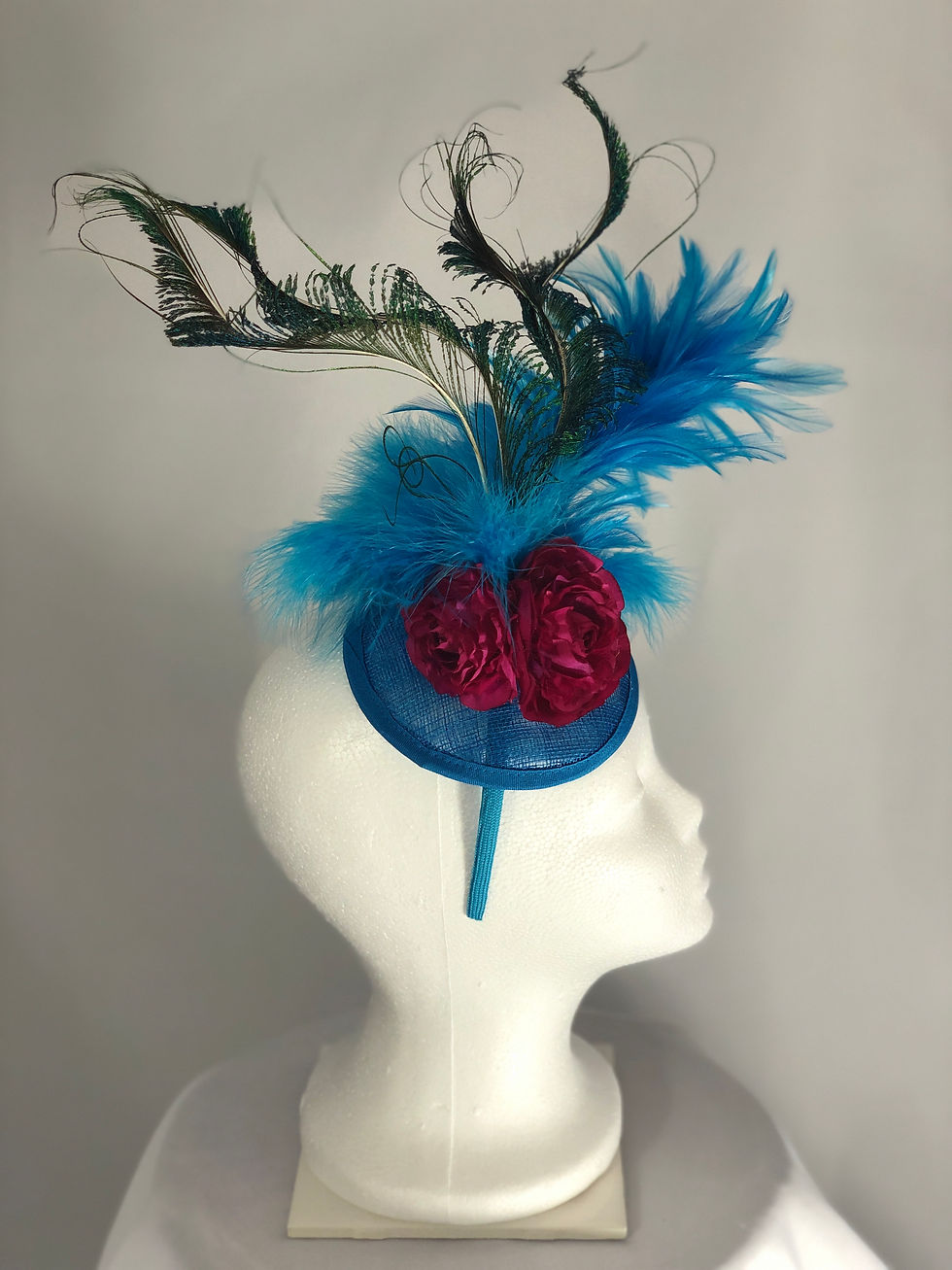 Thumbnail: Kentucky Derby Fascinator “Blue Cockatoo” 