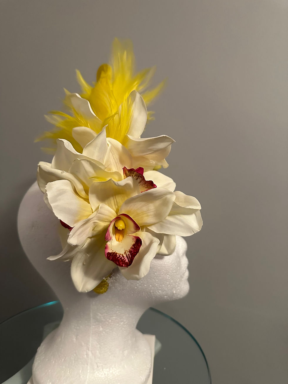 Thumbnail: SOLD Kentucky Derby Fascinator (yellow) “Yellow Bird”
