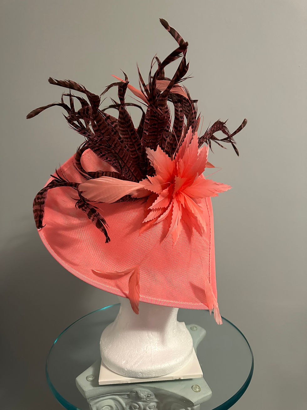 Thumbnail: Kentucky Derby Coral Fascinator "Whoa Baby Whoa"