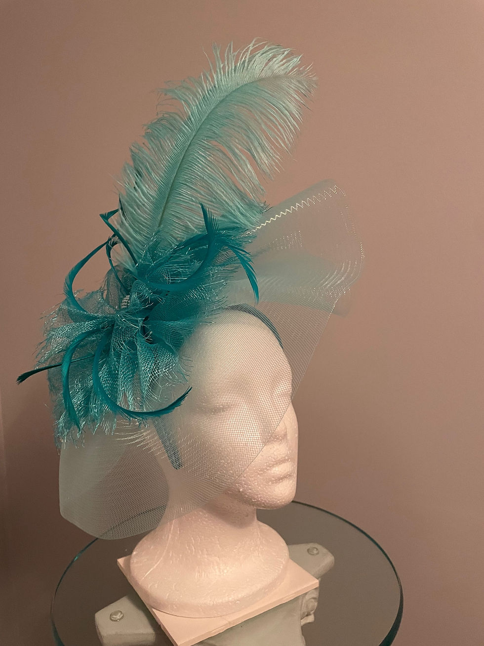 Thumbnail: Kentucky Derby Fascinator (aqua) “Around the Racetrack”