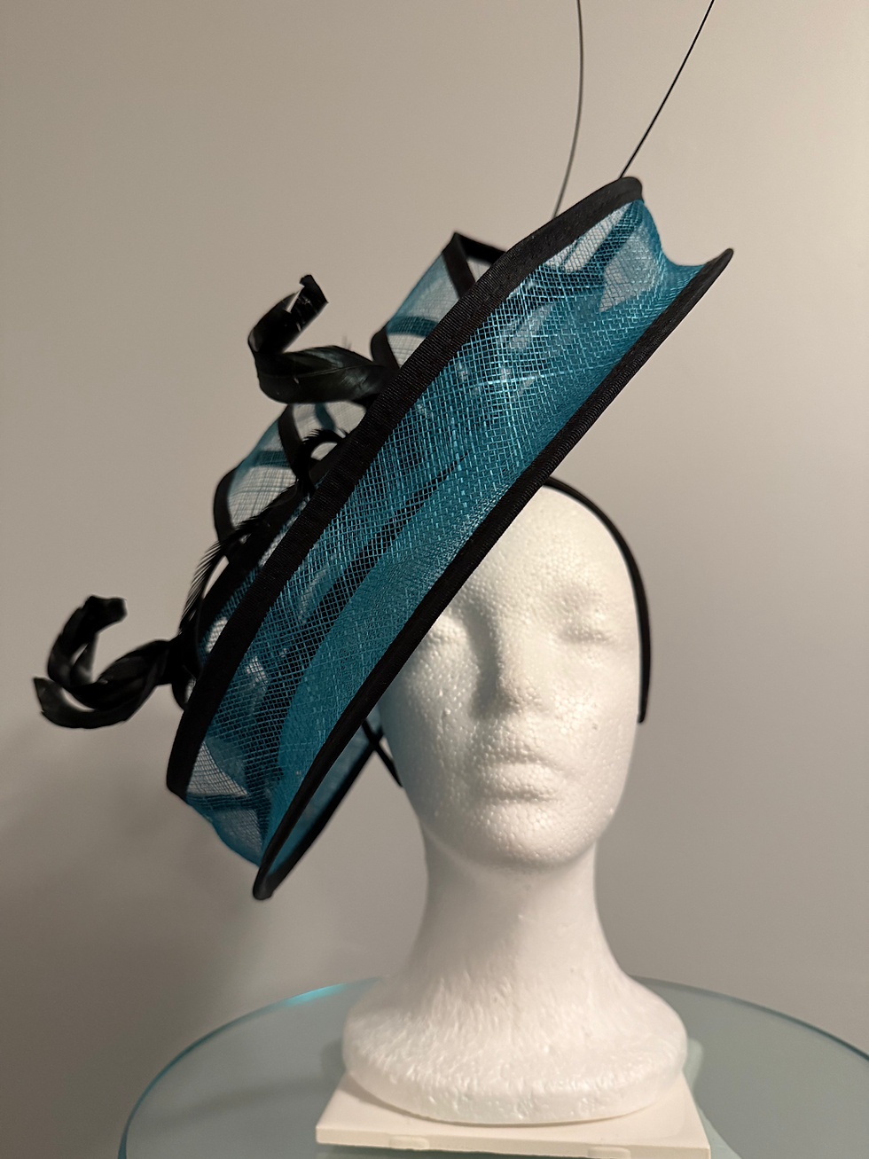 Thumbnail: Kentucky Derby Fascinator Turquoise  "Triple Crown Turquoise Treat"
