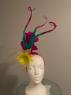 Thumbnail: Kentucky Derby - Breeders' Cup multi-colored Fascinator "Three Trio"
