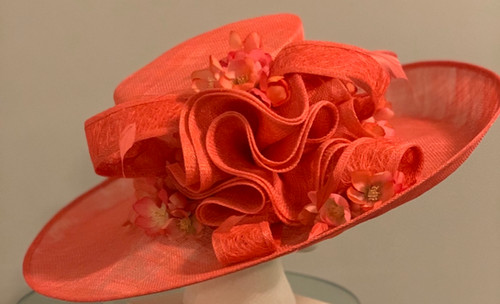 coral hats and fascinators