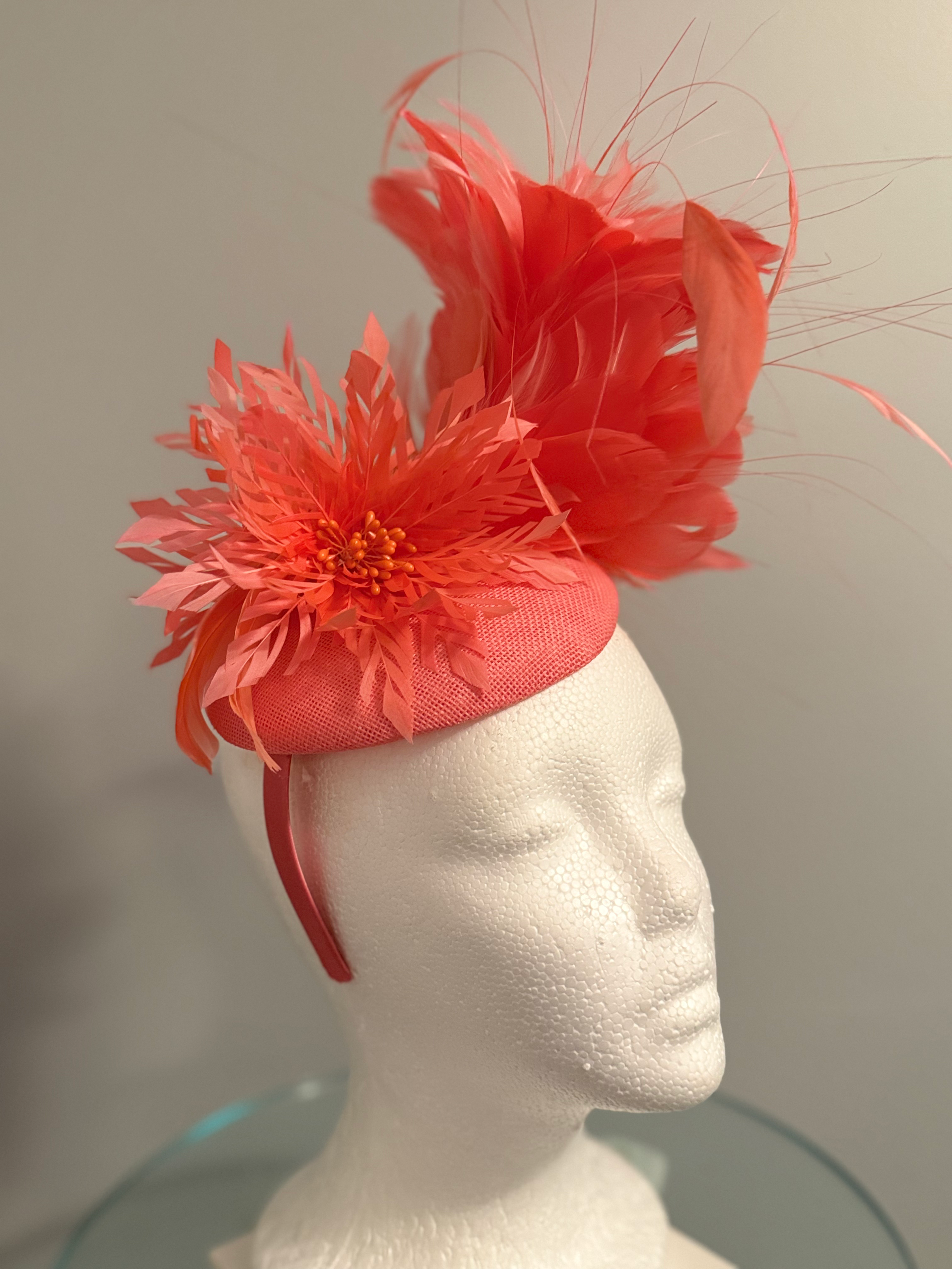 Kentucky Derby coral Fascinator “Game On” 