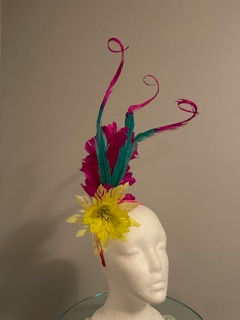 Thumbnail: Kentucky Derby - Breeders' Cup multi-colored Fascinator "Three Trio"