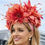Thumbnail: Kentucky Derby Salmon pink floral  Fascinator   "Lucky Bouquet    "