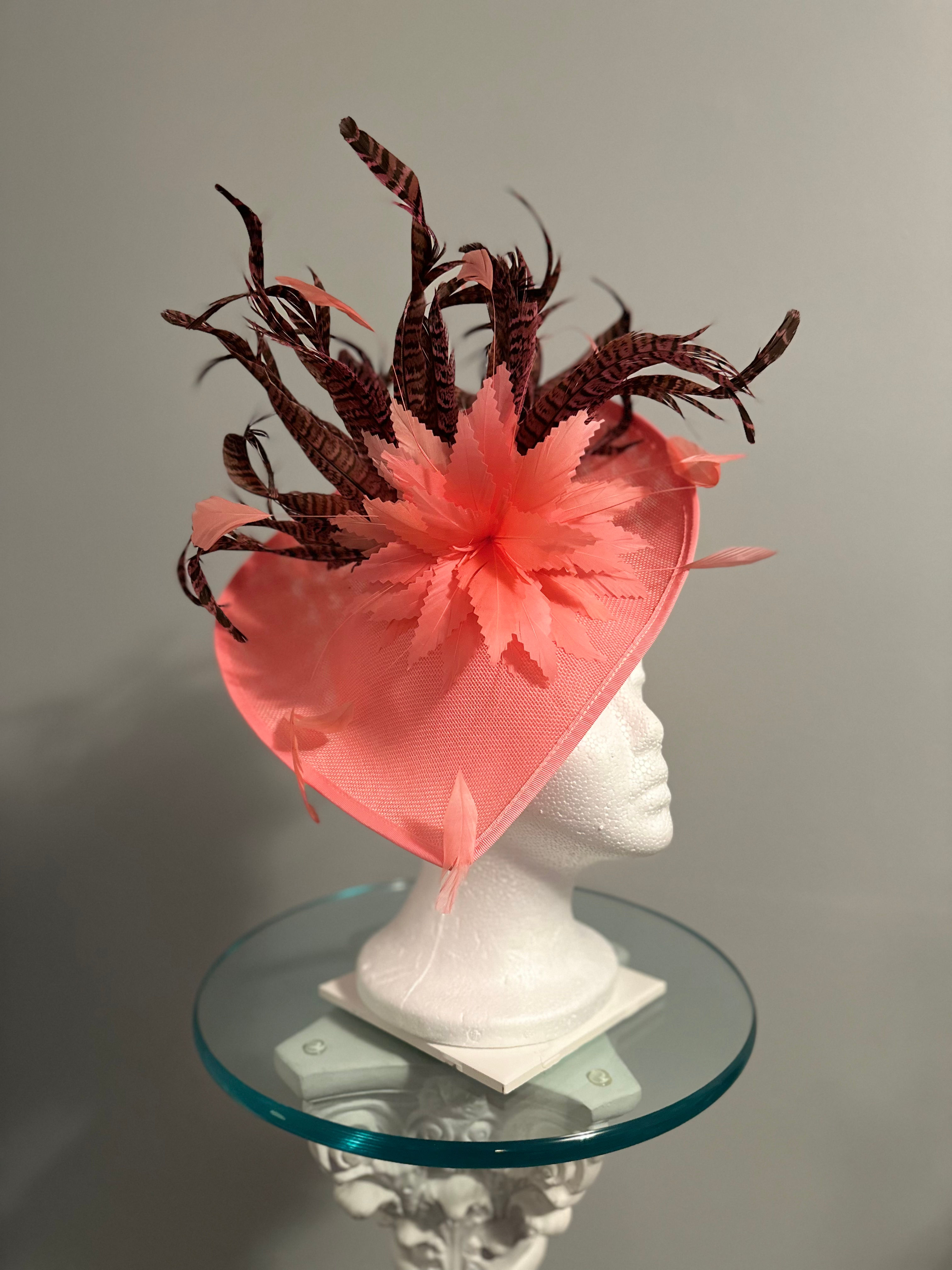 Kentucky Derby Coral Fascinator "Whoa Baby Whoa"