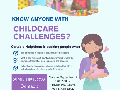 Let's talk, the vote is coming!Sept.19th 6:30-7:30 at Oakdale Park Church 961 Temple S.E. RSVP TODAY