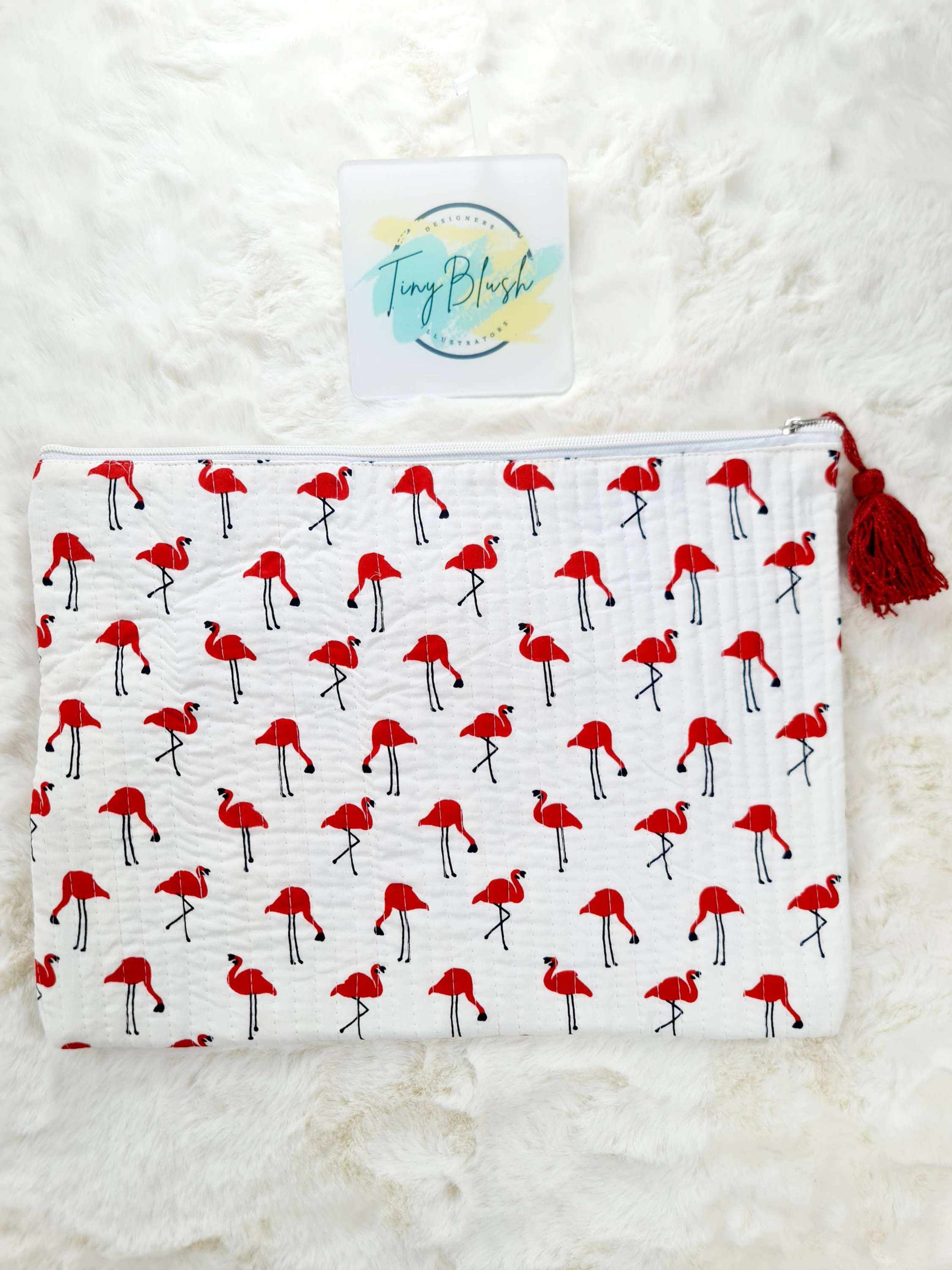 Tiny Blush Handblock Print Laptop Sleeve | 10*14 In | TB-LS-010